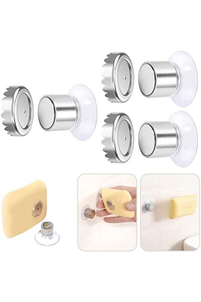 STARSTAR 3-piece magnetic suction cup soap dish set, wall-mounted shower soap...