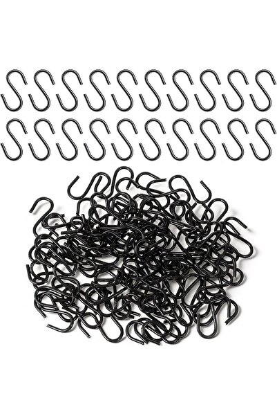 STARSTAR 100 Mini S-Hooks S-Hooks for Hanging Decorative Hooks Black Mini S-H...