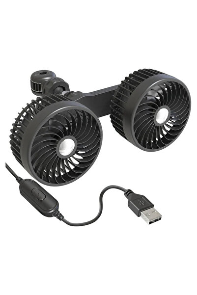 Morvena Picks Ventilator auto cu două ventilatoare, interfață USB, setări cu ...