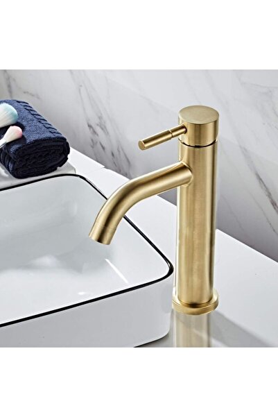 STARSTAR Modern brushed brass bathroom faucet, single handle, single hole, co...