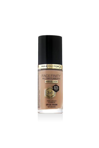 Max Factor Face Finity All Day Flawless Fond de ten 3-în-1 SPF 20 (N75 Auriu)...