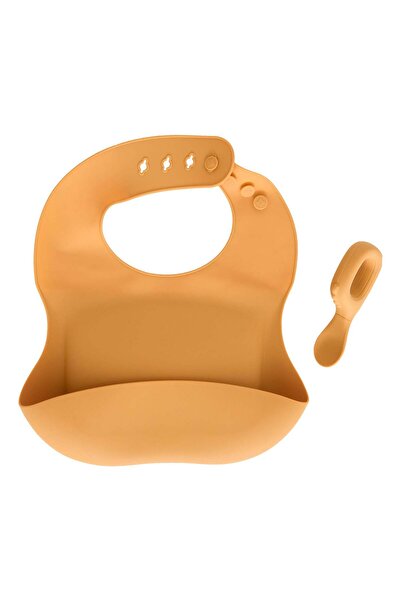Atmosphera for kids Set de bavețele pentru bebeluși "Yum" - 2 bucăți, Ocre