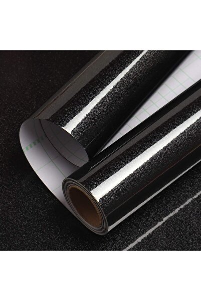 OEM Self-Adhesive Furniture Foil, Gloss Black Glitter, Waterproof, 40x1000 cm