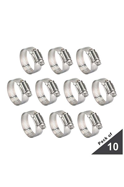 Duravel Stainless Steel Hose Clamps, Adjustable Worm Drive,(Pack-Of 10, 40-55mm)