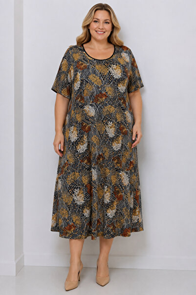 ENGIN Women's Plus Size Viscose Combed Cotton Dress