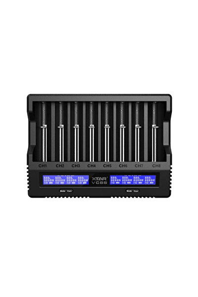 XTAR VC8S φορτιστής 8 μπαταριών μεγέθους AA/AAA/D/18650