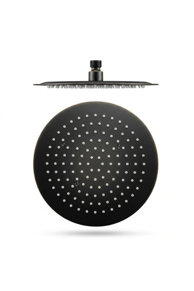 Black even طاسة دش مدور مقاس 15 سم أسود مطفي - بلاك إفن