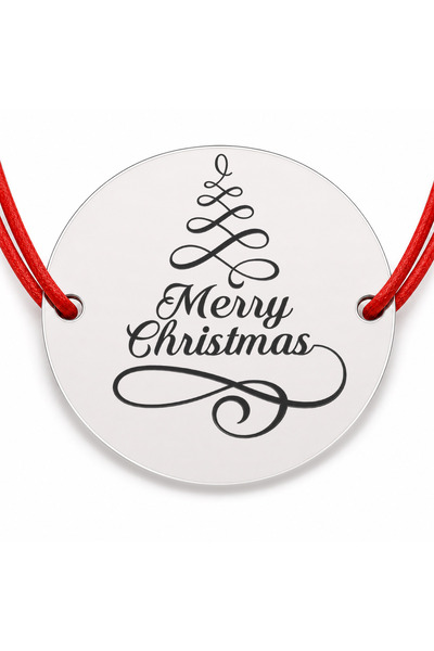 Simoshop Brățară argint 925 cu bănuț mesaj Merry Christmas și brăduț stilizat...