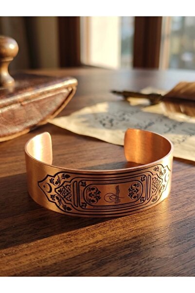 Meneva Aksesuar Special Design Adjustable Pure Copper Bracelet with Ottoman T...