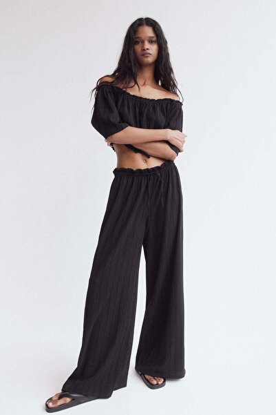 H&M Crinkled paper bag trousers