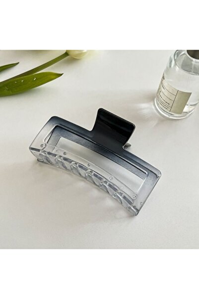 idei Clește de păr rectangular minimalist transparent, dimensiune 11 cm, acce...