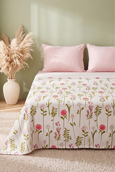 Rivaİstanbul غطاء سرير مزدوج مطبوع من فلور مقاس 210x230 سم