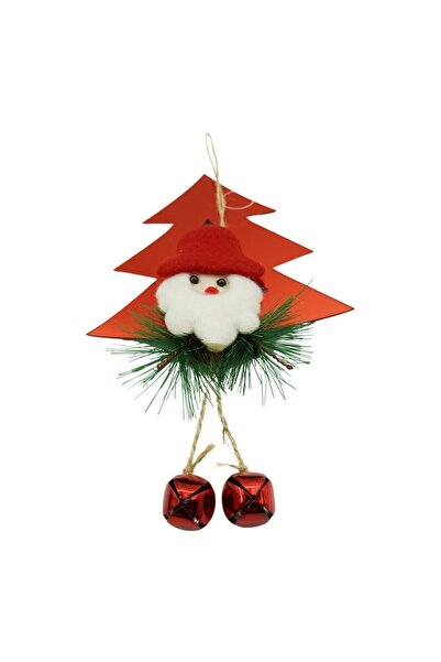 Rao Christmas Ornament, Christmas Tree with Bells, Red, Glossy, 15*20cm, Acry...