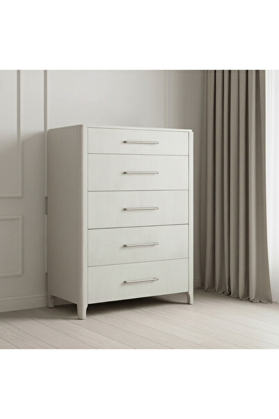 Roots Furniture خزانة ساوث بيتش ذات 5 أدراج باللون الرمادي الفاتح