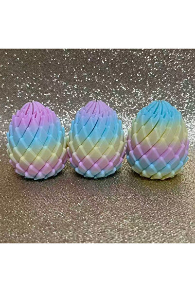 Choice7 3pcs rainbow 3D Printing Dragon Egg Stress Relief Model, Deformable T...