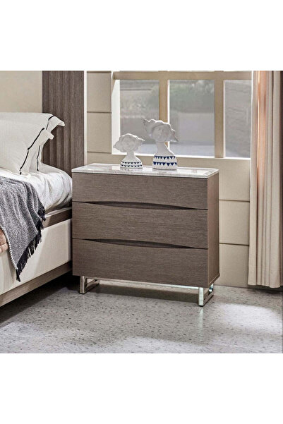 Roots Furniture طاولة سرير من خشب الأبنوس