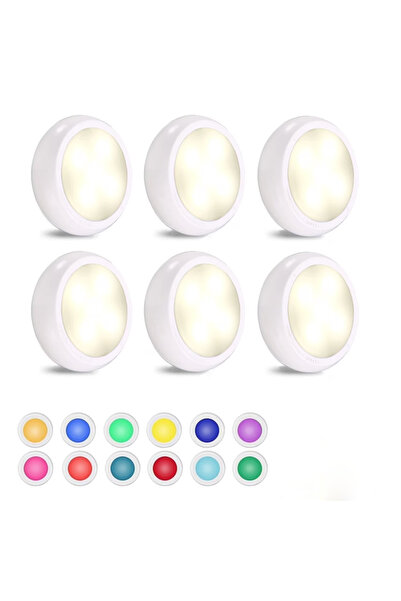 STARSTAR 6-Pack LED cabinet lights w/remote control - battery-powered wireles...
