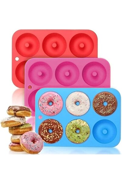 STARSTAR Set of 3 Silicone Donut Molds, 6-Cavity Non-Stick Baking Sheet Maker...