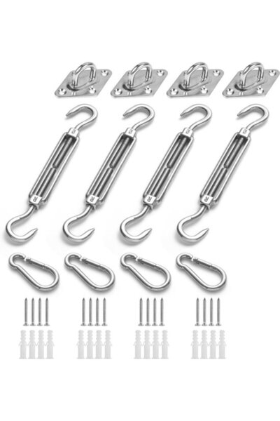 STARSTAR Shade Sail Mounting Set - Suitable for Triangular, Square, and Recta...