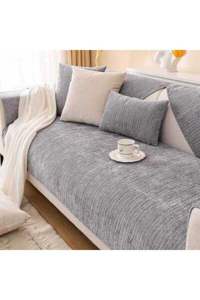 STARSTAR Sofa protector, corner sofa cushion, cotton and linen material, stai...