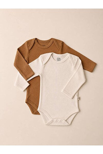 EFU BABY 2-Pack 100% Organic Cotton Unisex Camisole Long Sleeve Baby Bodysuit