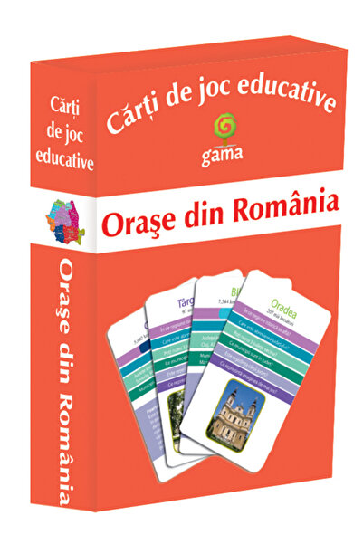 Gama Orase din Romania. Carti de joc educative