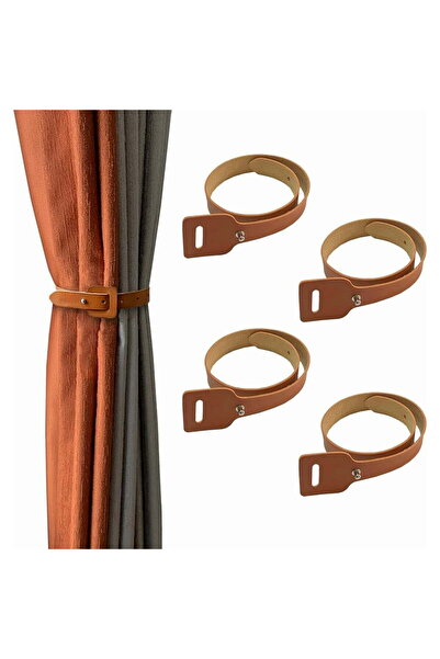 STARSTAR Leather curtain tiebacks, 4-pack leather curtain fasteners, classic ...