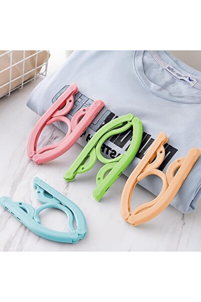 STARSTAR 8 pieces foldable clothes hangers, 4 colors travel portable clothes ...