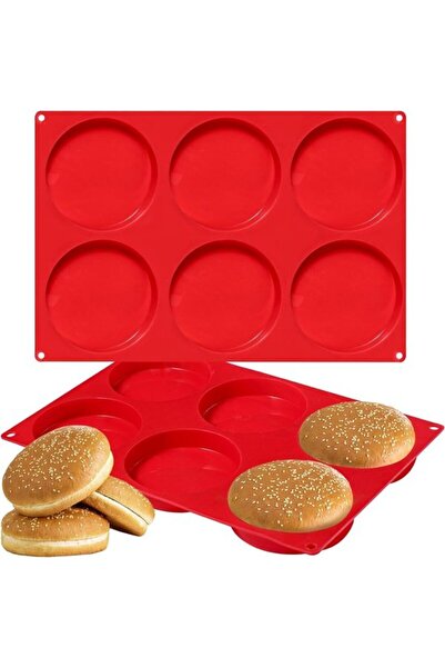 STARSTAR Silicone baking molds for making bacon rolls and hamburger buns, 6 c...