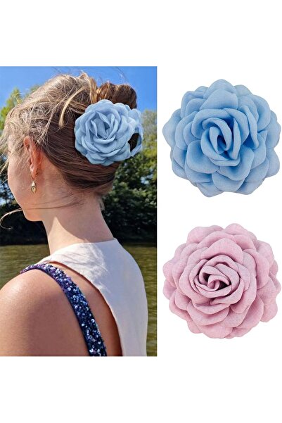 STARSTAR 2-Piece Women's Flower Hair Clips, Large Hawaiian Flower Hair Clips,...