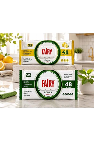 Fairy مجموعة مناديل مبللة لتنظيف الأسطح - قطعتان