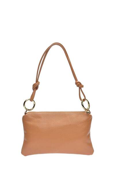 SimpleFind Anna Luchini Geanta piele -CORAL-Coniac,Geanta de umar piele natur...