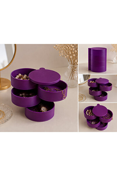 prime country 4-Tier Rotating Plastic Jewelry Box – Makeup and Accessory Orga...