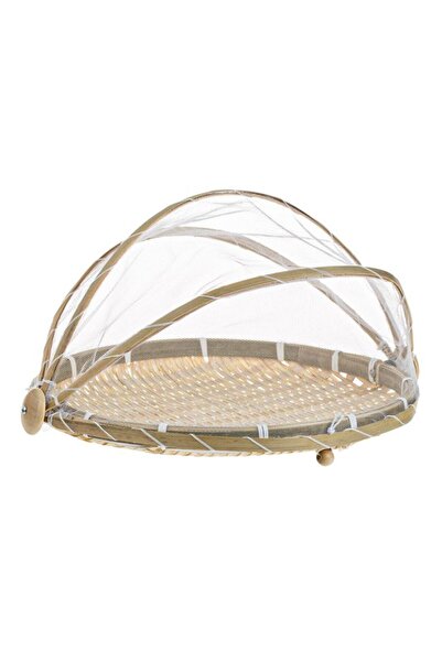 BAMI NETWORK Plasa protectie alimente baza bambus Ø32x17cm ideala picnic