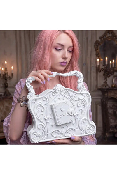 Verda Desing Imprimare 3D Gothic Goth Magic Book Geantă albă cu design person...