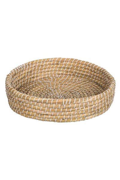 BAMI NETWORK Tava rotunda decorativa paie naturale 32x7cm pentru servire