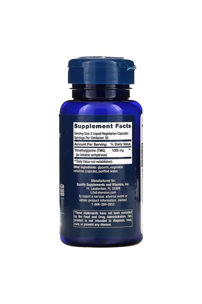 Life Extension Tmg, 500 Mg, 60 Liquid Vegetarian Capsules