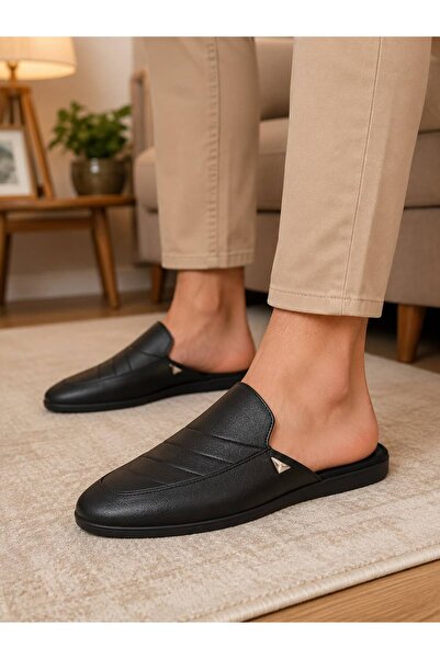 NALİCİLER Black Men's Groom's Bundle Dowry Ergonomic Home Guest Slippers