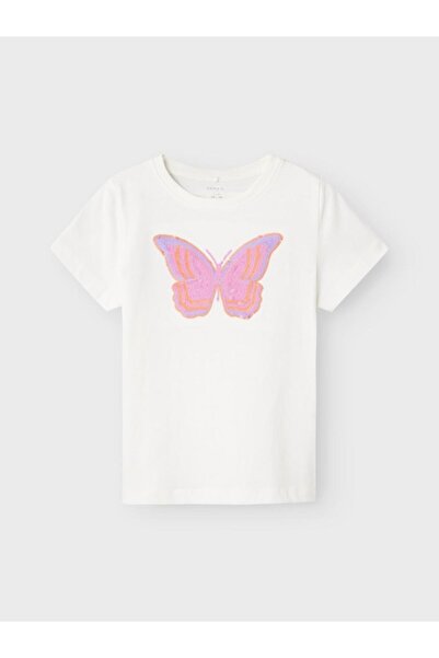 Name it Μπλούζα κοντομάνικη κορίτσι "Butterfly" λευκή