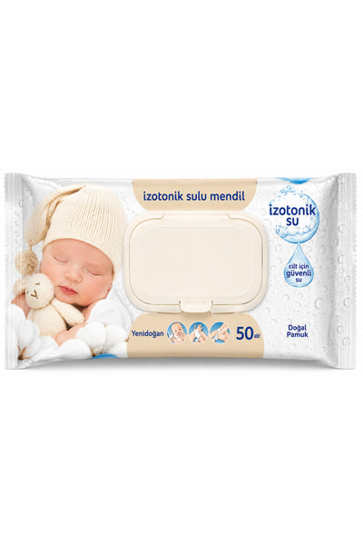 NW NessiWorld Newborn Isotonic Water-Based Natural Cotton Wet Towel Wipes 50Pcs