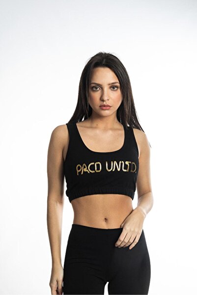 Paco & Co Μπλούζα crop top "PACO UNLTD" μαύρη