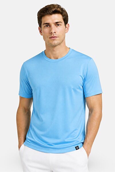 gaiam Men Slim Fit Short Sleeve Training T-Shirt, Blue