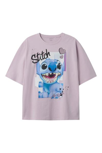 Name it Μπλούζα κοντομάνικη κορίτσι "Stitch hearts" λιλά