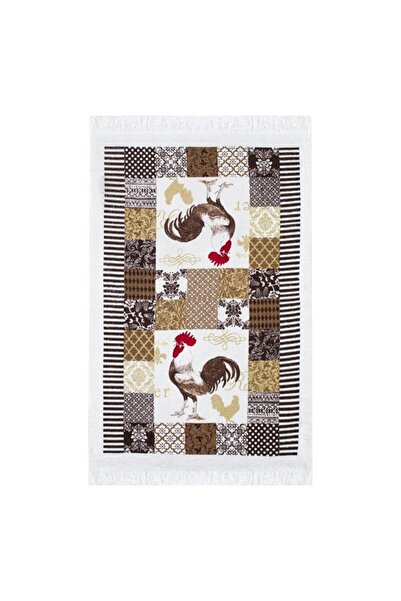 BAMI NETWORK Prosop bucatarie bumbac maro ecru 60x35cm model cocosi