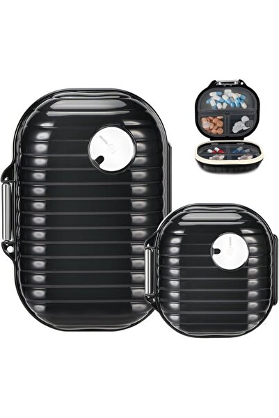 STARSTAR 2 pieces Travel Pill Box Portable with 7 Compartments for Vitamins a...