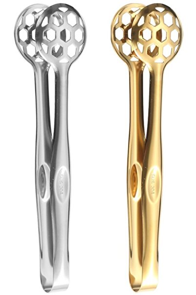 STARSTAR 2 Pieces Food Tongs - Stainless Steel Buffet Tongs Steak Clamp Grill...