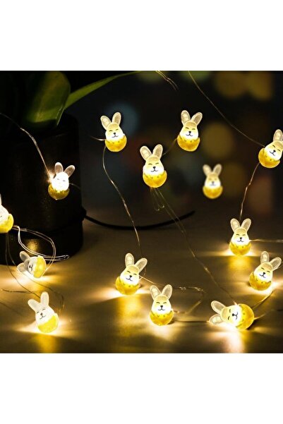 Morvena Picks Ghirlandă luminoasă LED de 200cm în formă de iepure, lumină alb...