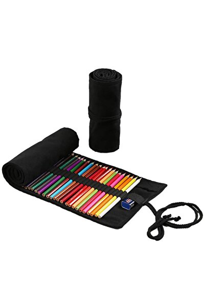 STARSTAR Boys' pencil case, roll-up canvas pencil case, 72-hole pencil holder...