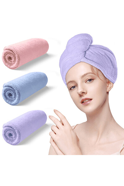 STARSTAR Coral fleece hair drying towels, suitable for women, curly hair, lon...