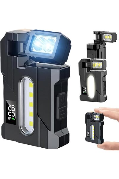 STARSTAR Rechargeable EDC flashlight with rotating head, 500-lumen super brig...